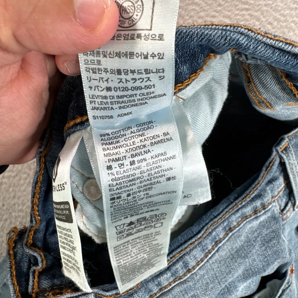 Levi's 512 Jeans Men's 32x31‎ Blue Cotton Denim Straight Faded Workwear Stretch